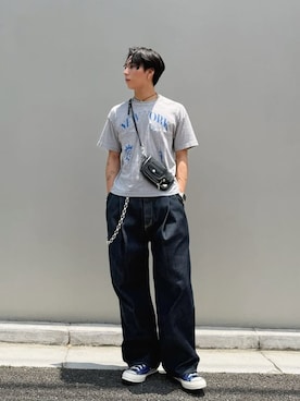 「アイテム（Tシャツ/カットソー）」を使った、kanayamataiseiさん（メンズ・178cm）の夏コーディネート
