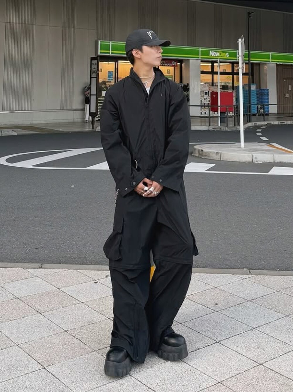 Rick Owensのキャップを使ったメンズ人気ファッション