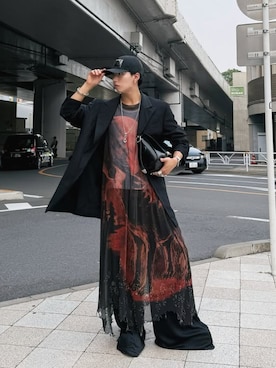 「アイテム（ワンピース/ドレス、レッド系）」を使った、kanayamataiseiさん（メンズ・178cm）の夏コーディネート