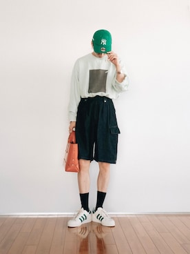 「stein（シュタイン）のアイテム（スウェット）」を使った、kanayamataiseiさん（メンズ・177cm）の夏コーディネート