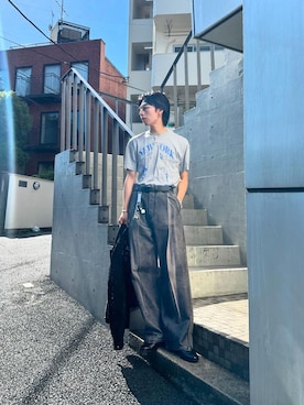 「CALMANTHOLOGY（カルマンソロジー）のアイテム」を使った、kanayamataiseiさん（メンズ・177cm）の夏コーディネート