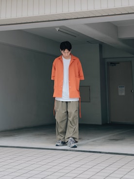 「Graphpaper（グラフペーパー）のアイテム（パンツ）」を使った、kanayamataiseiさん（メンズ・177cm）の夏コーディネート