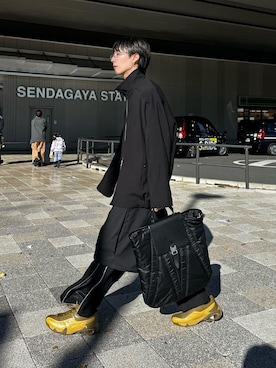 「08sircus（ゼロエイトサーカス）のアイテム（その他アウター）」を使った、kanayamataiseiさん（メンズ・177cm）の春コーディネート