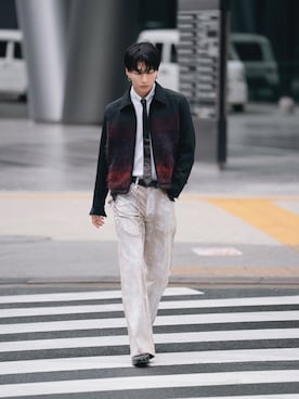 「SUBLATIONS（サブレーションズ）のアイテム（ジャケット/アウター、ブラック系）」を使った、kanayamataiseiさん（メンズ・178cm）の春コーディネート