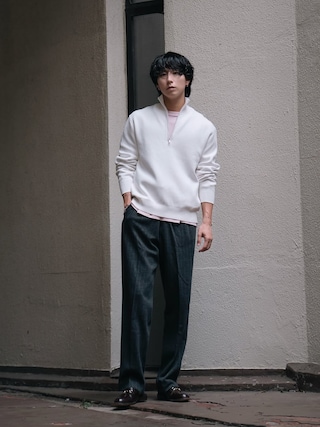 「COS(コス)のリラックスフィットゴム入りピンストライプパンツ(スラックス)」を使った、kanayamataiseiさん(メンズ・178cm)の秋コーディネート