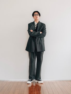 「semoh（セモー）のアイテム（トップス）」を使った、kanayamataiseiさん（メンズ・177cm）の春コーディネート