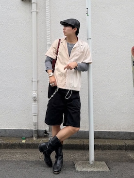 「アイテム（キャスケット）」を使った、kanayamataiseiさん（メンズ・178cm）の夏コーディネート