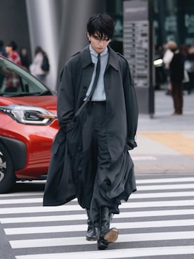 「SUBLATIONS（サブレーションズ）のアイテム（シャツ/ブラウス、ブルー系）」を使った、kanayamataiseiさん（メンズ・178cm）の春コーディネート