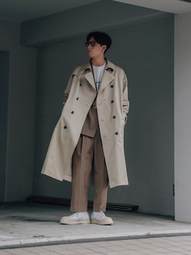 「秋トレンド2021」｜「アイテム（トレンチコート）」を使った、kanayamataiseiさん（メンズ・177cm）の秋コーディネート