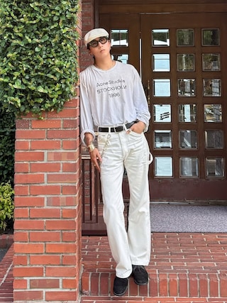 「STUDIO NICHOLSON(スタジオニコルソン)のアイテム(Tシャツ/カットソー)」を使った、kanayamataiseiさん(メンズ・178cm)の夏コーディネート
