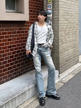 「AURALEE（オーラリー）のアイテム」を使った、kanayamataiseiさん（メンズ・178cm）の夏コーディネート