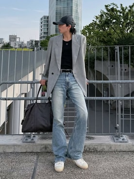 「SUBLATIONS（サブレーションズ）のアイテム（タンクトップ、ブラック系）」を使った、kanayamataiseiさん（メンズ・178cm）の夏コーディネート