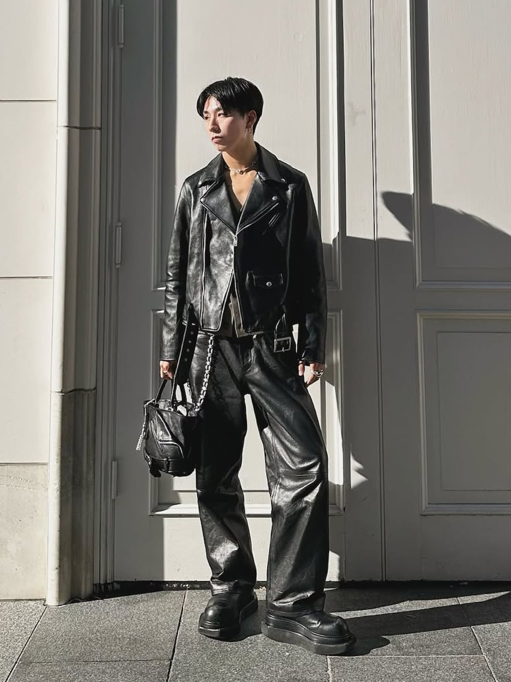 リックオウエンス　18SS レザーパンツ Yahoo!オークション - rick owens 18ss レザーパンツ 48 リックオウエ