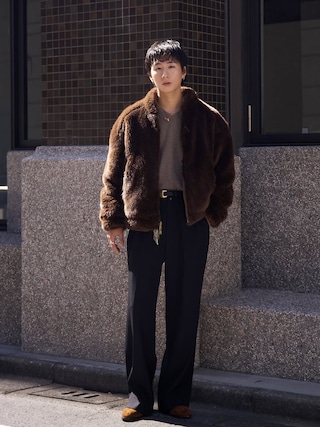 「SUBLATIONS（サブレーションズ）の【SUBLATIONS】HEAVY WOOL STRAIGHT EASY PANTS .16（スラックス）」を使った、kanayamataiseiさん（メンズ・178cm）の秋コーディネート