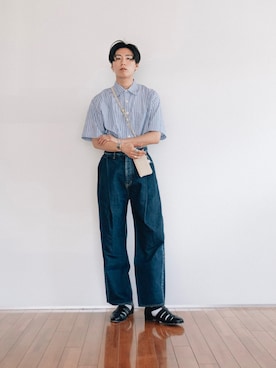 「ブルーコーデ」｜「アイテム（財布/小物）」を使った、kanayamataiseiさん（メンズ・177cm）の夏コーディネート