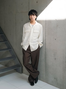 「CALMANTHOLOGY（カルマンソロジー）のアイテム（ブーツ、ブラック系）」を使った、kanayamataiseiさん（メンズ・178cm）の春コーディネート