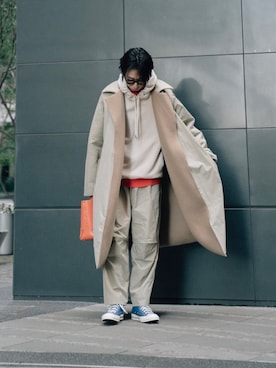 「Blanc YM（ブランワイエム）のアイテム」を使った、kanayamataiseiさん（メンズ・177cm）の冬コーディネート