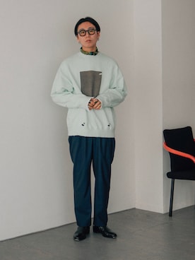 「stein（シュタイン）のアイテム（スウェット）」を使った、kanayamataiseiさん（メンズ・177cm）の春コーディネート