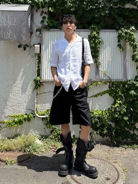 「NO MAINTENANCE（ノーメンテナンス）のアイテム（パンツ、ブラック系）」を使った、kanayamataiseiさん（メンズ・178cm）の夏コーディネート