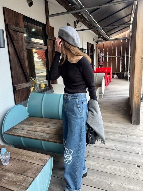 美品✨️慈雨 2023年 マルチカラー ボトルネック ニット アシンメトリー L セール】アシンメトリーネックリブニット（ニット/セーター）｜Bonjour