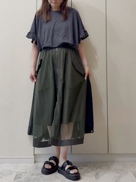 「OMNES（オムネス）のアイテム（トップス）」を使った、NAnaさん（レディース・159cm）の夏コーディネート