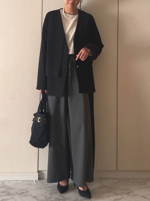 手洗い可能》ボタンアシメジャケット【SUM1 STYLE(スミスタイル