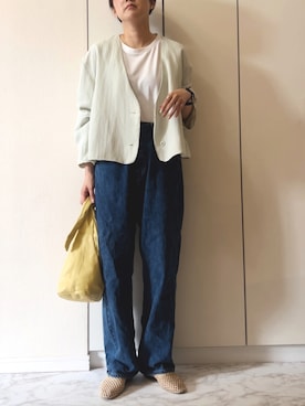 「ECRIRE（エクリール）のアイテム（セットアップ）」を使った、NAnaさん（レディース・158cm）の夏コーディネート