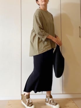 「MHL.（エムエイチエル）のMHL ALL STAR（スニーカー）」を使った、NAnaさん（レディース・158cm）の秋コーディネート