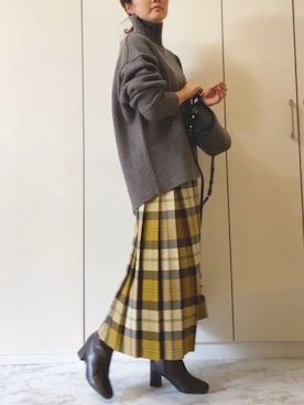 「YAHKI（ヤーキ）のアイテム（ショルダーバッグ）」を使った、NAnaさん（レディース・158cm）の冬コーディネート