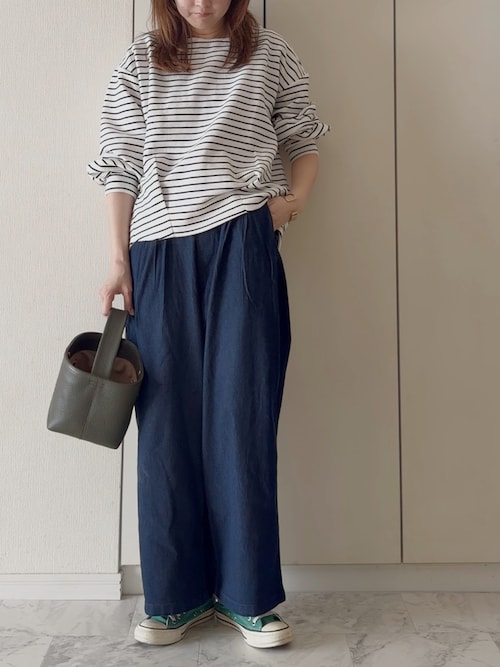 セール】リップル裾タック長袖プルオーバー（Tシャツ/カットソー