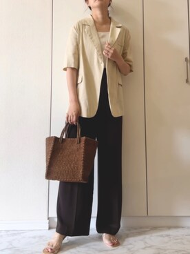 「MK MICHEL KLEIN（エムケーミッシェルクラン）のアイテム」を使った、NAnaさん（レディース・158cm）の夏コーディネート
