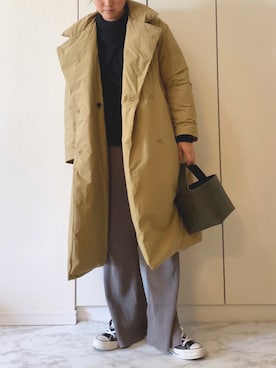 「NANO universe（ナノユニバース）のアイテム（ジャケット/アウター）」を使った、NAnaさん（レディース・158cm）の冬コーディネート