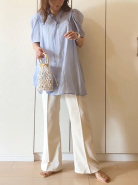 「petitcro（プティクロ）のpetitcro  ワイドバングル PCKB1901001（バングル/リストバンド）」を使った、NAnaさん（レディース・158cm）の夏コーディネート