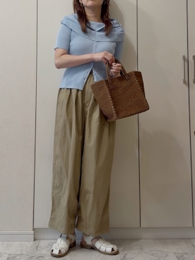 「OMNES（オムネス）のアイテム」を使った、NAnaさん（レディース・158cm）の夏コーディネート