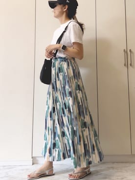 「NOISE MAKER（ノイズメーカー）のアイテム（スカート）」を使った、NAnaさん（レディース・158cm）の夏コーディネート