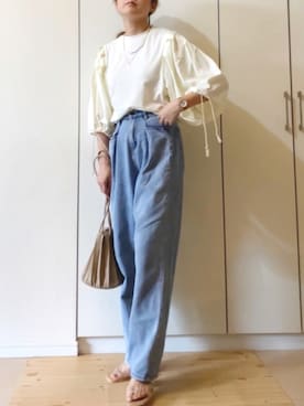 「アンブルネージュ」｜「アイテム（アクセサリー）」を使った、NAnaさん（レディース・158cm）の夏コーディネート