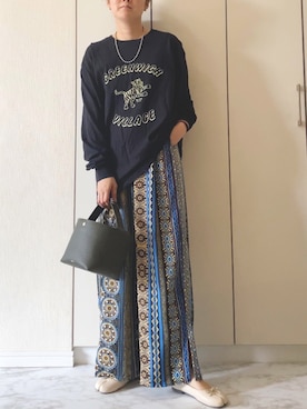 「CORNERS（コーナーズ）のアイテム（パンツ）」を使った、NAnaさん（レディース・158cm）の春コーディネート