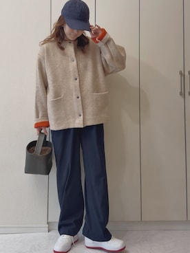 「アイテム（帽子）」を使った、NAnaさん（レディース・158cm）の秋コーディネート
