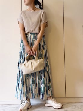 「NOISE MAKER（ノイズメーカー）のアイテム（スカート）」を使った、NAnaさん（レディース・158cm）の夏コーディネート