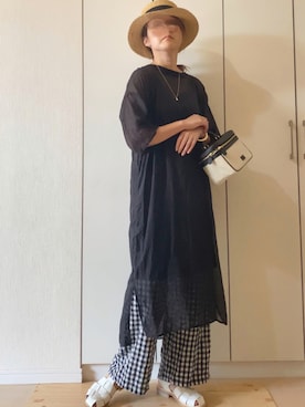 「ISOOK（アイスー）のアイテム（パンツ）」を使った、NAnaさん（レディース・158cm）の夏コーディネート