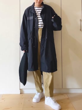 「coen（コーエン）のアイテム（モッズコート）」を使った、NAnaさん（レディース・158cm）の秋コーディネート