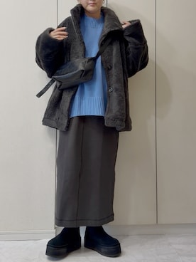 「アイテム（スカート）」を使った、NAnaさん（レディース・158cm）の冬コーディネート