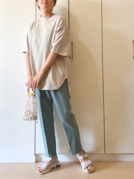「reca（レカ）のアイテム（スラックス）」を使った、NAnaさん（レディース・158cm）の夏コーディネート