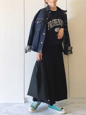 「MKミッシェルクラン」｜「アイテム（デニムジャケット）」を使った、NAnaさん（レディース・158cm）の秋コーディネート