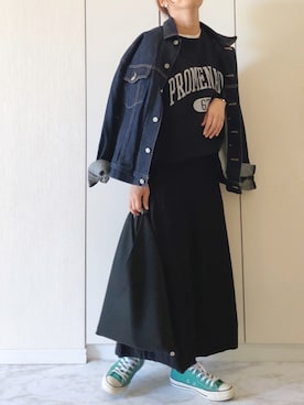 NAnaさんの「【SOMETHING for ADAM ET ROPE'】FRENCH NOUVEAU - DENIM JACKET -」を使ったコーディネート