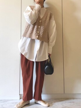 「YAHKI（ヤーキ）のアイテム（ショルダーバッグ）」を使った、NAnaさん（レディース・158cm）の冬コーディネート