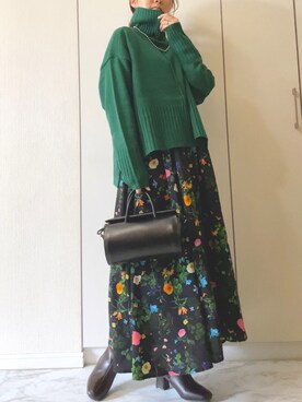「NOISE MAKER（ノイズメーカー）のアイテム（スカート）」を使った、NAnaさん（レディース・158cm）の冬コーディネート