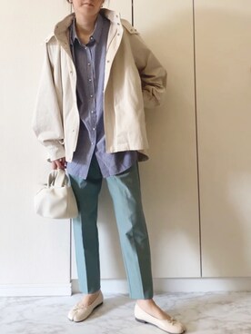「reca（レカ）のアイテム（スラックス）」を使った、NAnaさん（レディース・158cm）の春コーディネート
