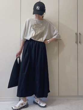 「アイテム（帽子）」を使った、NAnaさん（レディース・158cm）の夏コーディネート