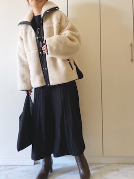「ADAM ET ROPE'（アダムエロペ）のアイテム（ブルゾン）」を使った、NAnaさん（レディース・158cm）の秋コーディネート